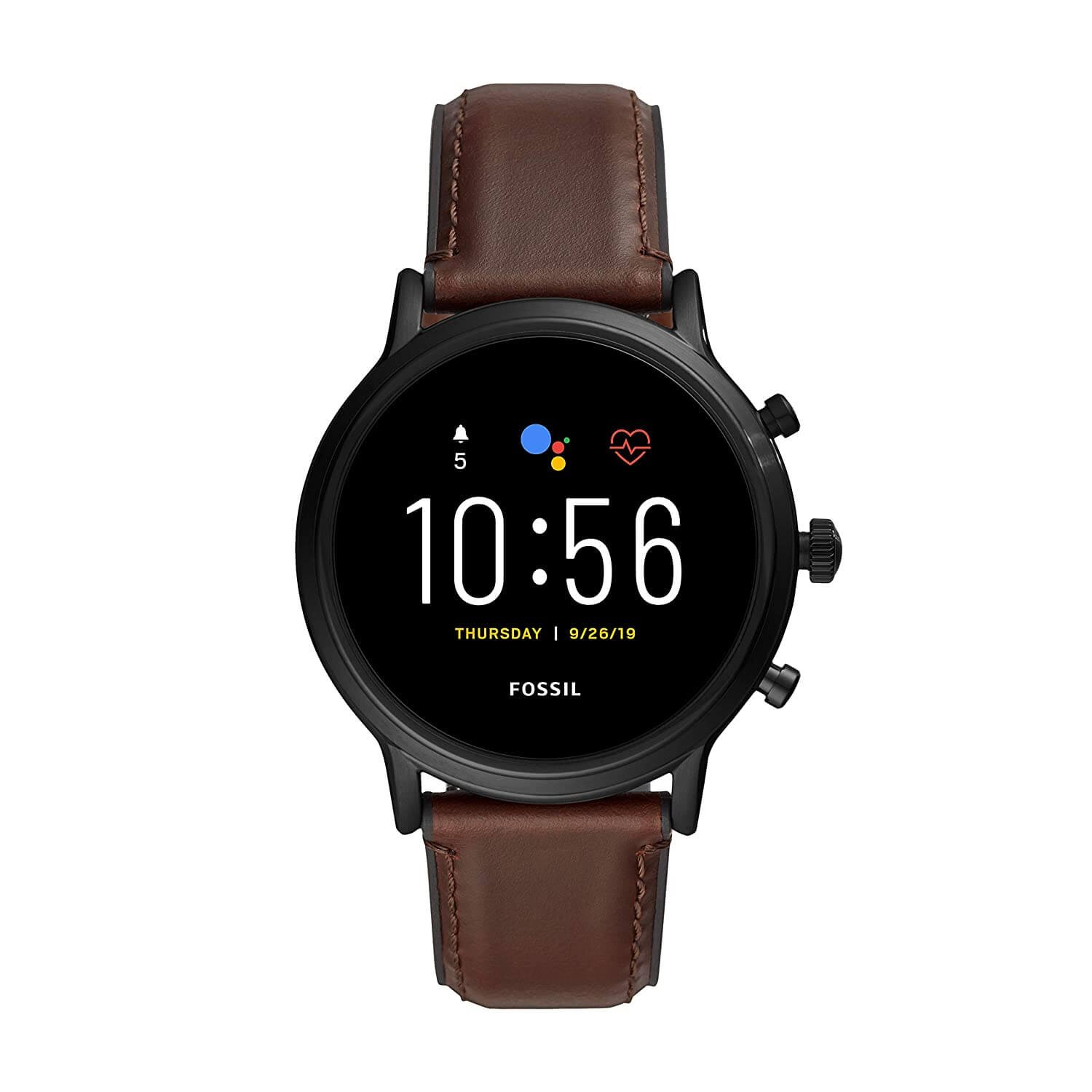 Fossil Gen 5 Carlyle Touchscreen Men's Smartwatch with Speaker, Heart Rate, GPS and Smartphone Notifications - FTW4026, Black